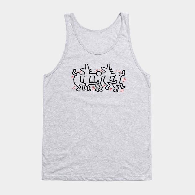 Vintage Keith Haring T-shirt | Wolf an People Dancing Tank Top by Super Legend